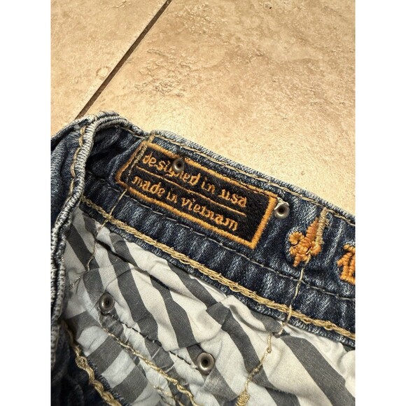 Rock Revival Jeans Mens 31x31 Moscow Straight Thick Stitch Blue Denim Embroider - Picture 5 of 12